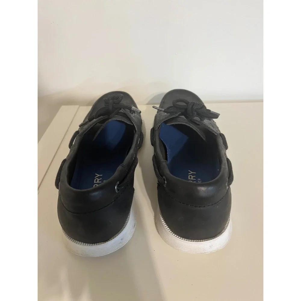 Sperry Top-Sider Mens Black Leather Boat Shoes STS13167 Captains 2-Eye Size 9 M